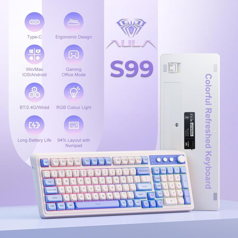 AULA S99 PURPLE MEMBRANE GAMING KEYBOARD - SWIFT PERIPHERALSAula0004
