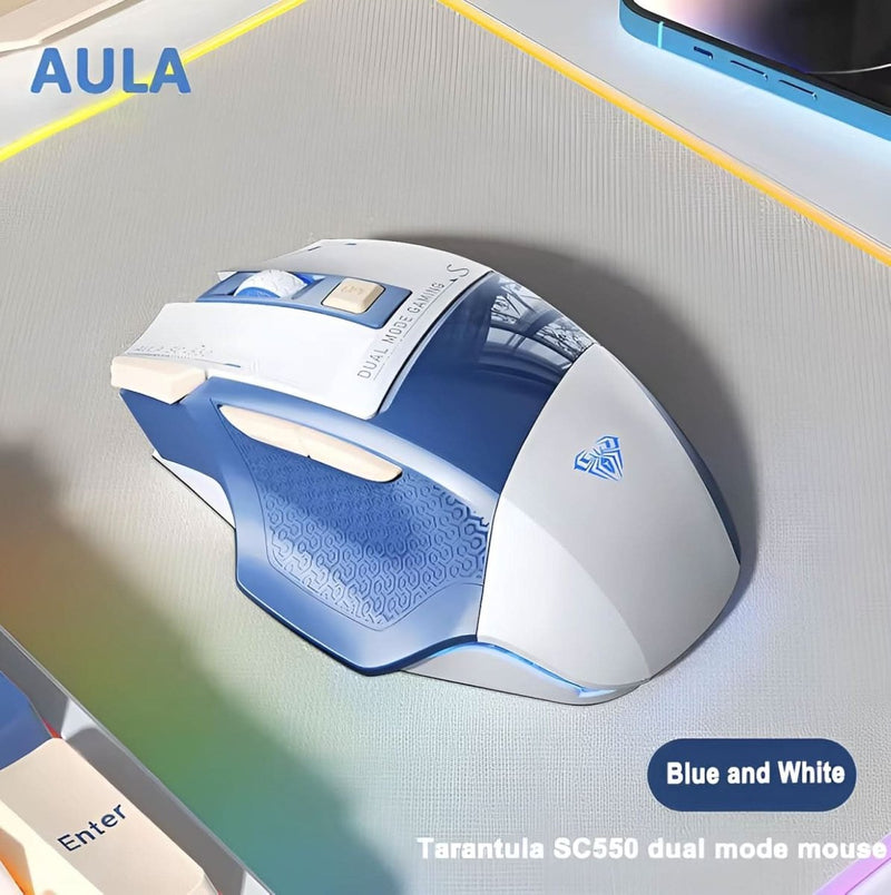 AULA SC550 WIRELESS & WIRED GAMING MOUSE (BLUE) - SWIFT PERIPHERALS1094010