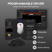 AULA SC800 TRI - MODE WIRELESS 2.4G/WIRED/BLUETOOTH ULTRA - LIGHTWEIGHT GAMING MOUSE | 37GRAMS, ADJUSTABLE 26000 DPI, PAW3395 SENSOR, 8000 POLLING RATE, ULTRA - PRECISE & DURABLE FOR GAMING | BLACK (SC800B) - SWIFT PERIPHERALSSC800B