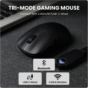 AULA SC800 TRI - MODE WIRELESS 2.4G/WIRED/BLUETOOTH ULTRA - LIGHTWEIGHT GAMING MOUSE | 37GRAMS, ADJUSTABLE 26000 DPI, PAW3395 SENSOR, 8000 POLLING RATE, ULTRA - PRECISE & DURABLE FOR GAMING | BLACK (SC800B) - SWIFT PERIPHERALSSC800B