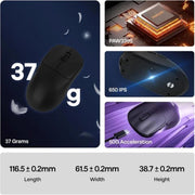 AULA SC800 TRI - MODE WIRELESS 2.4G/WIRED/BLUETOOTH ULTRA - LIGHTWEIGHT GAMING MOUSE | 37GRAMS, ADJUSTABLE 26000 DPI, PAW3395 SENSOR, 8000 POLLING RATE, ULTRA - PRECISE & DURABLE FOR GAMING | BLACK (SC800B) - SWIFT PERIPHERALSSC800B