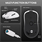 AULA SC800 TRI - MODE(2.4GHZ/BT/WIRED) ULTRA - LIGHTWEIGHT GAMING MOUSE | 37GRAMS, ADJUSTABLE 26000 DPI, PAW3395 SENSOR, 8000 POLLING RATE, ULTRA - PRECISE & DURABLE FOR GAMING & OFFICE USE | WHITE (SC800W) - SWIFT PERIPHERALSSC800W