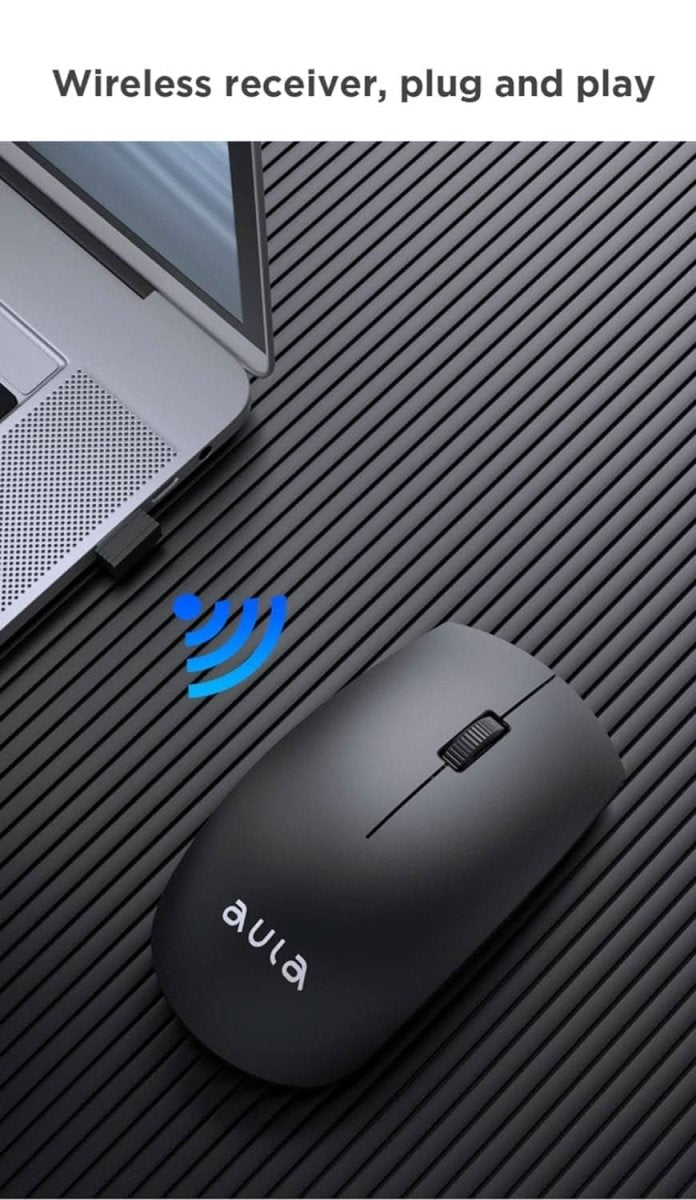AULA WIRELESS COMPACT MOUSE (AM201, BLACK) - SWIFT PERIPHERALS1094013