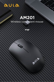 AULA WIRELESS COMPACT MOUSE (AM201, BLACK) - SWIFT PERIPHERALS1094013
