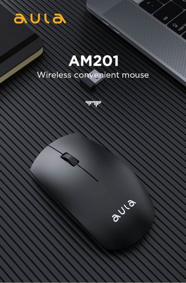 AULA WIRELESS COMPACT MOUSE (AM201, BLACK) - SWIFT PERIPHERALS1094013
