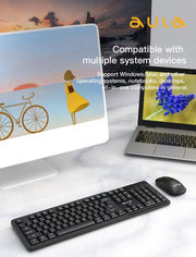 AULA WIRELESS KEYBOARD & MOUSE COMBO,AC202B, BLACK - SWIFT PERIPHERALS1092461