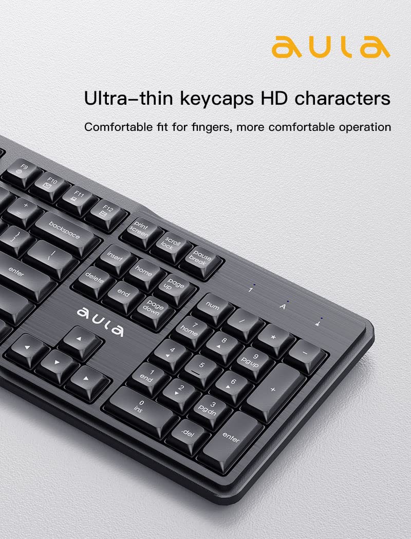 AULA WIRELESS KEYBOARD & MOUSE COMBO,AC202B, BLACK - SWIFT PERIPHERALS1092461
