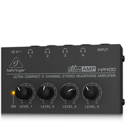 Behringer HA400 Ultra - Compact 4 - Channel Stereo Headphone Amplifier with Level Control Per Channel - SWIFT PERIPHERALSHA400