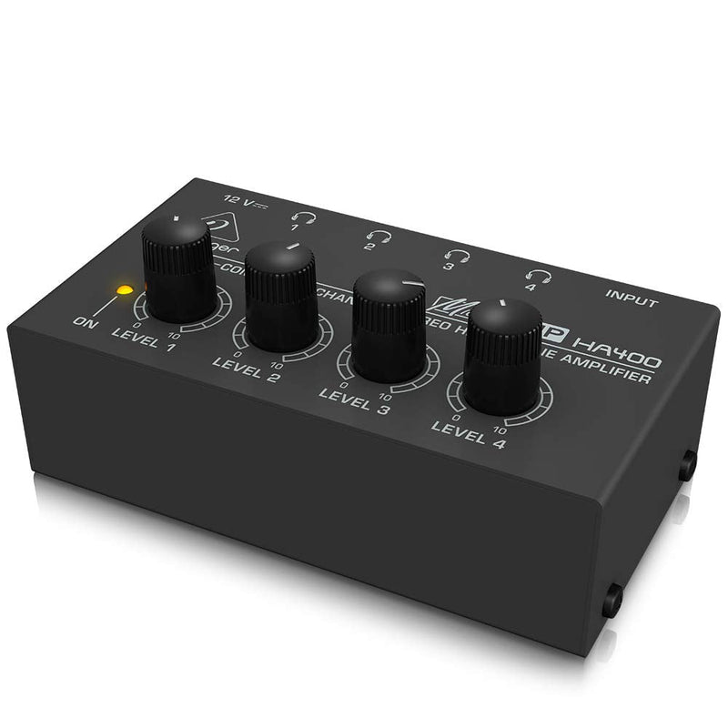 Behringer HA400 Ultra - Compact 4 - Channel Stereo Headphone Amplifier with Level Control Per Channel - SWIFT PERIPHERALSHA400