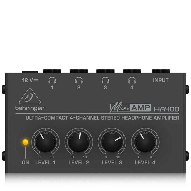 Behringer HA400 Ultra - Compact 4 - Channel Stereo Headphone Amplifier with Level Control Per Channel - SWIFT PERIPHERALSHA400