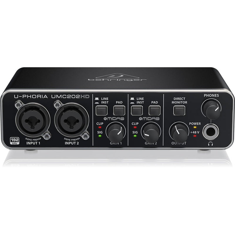 Behringer UMC202HD U - Phoria USB Audio Interface with MIDAS Microphone Preamplifiers - SWIFT PERIPHERALSUMC202HD