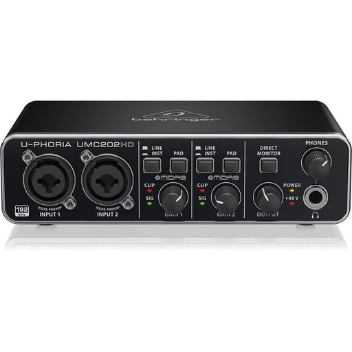 Behringer UMC202HD U - Phoria USB Audio Interface with MIDAS Microphone Preamplifiers - SWIFT PERIPHERALSUMC202HD