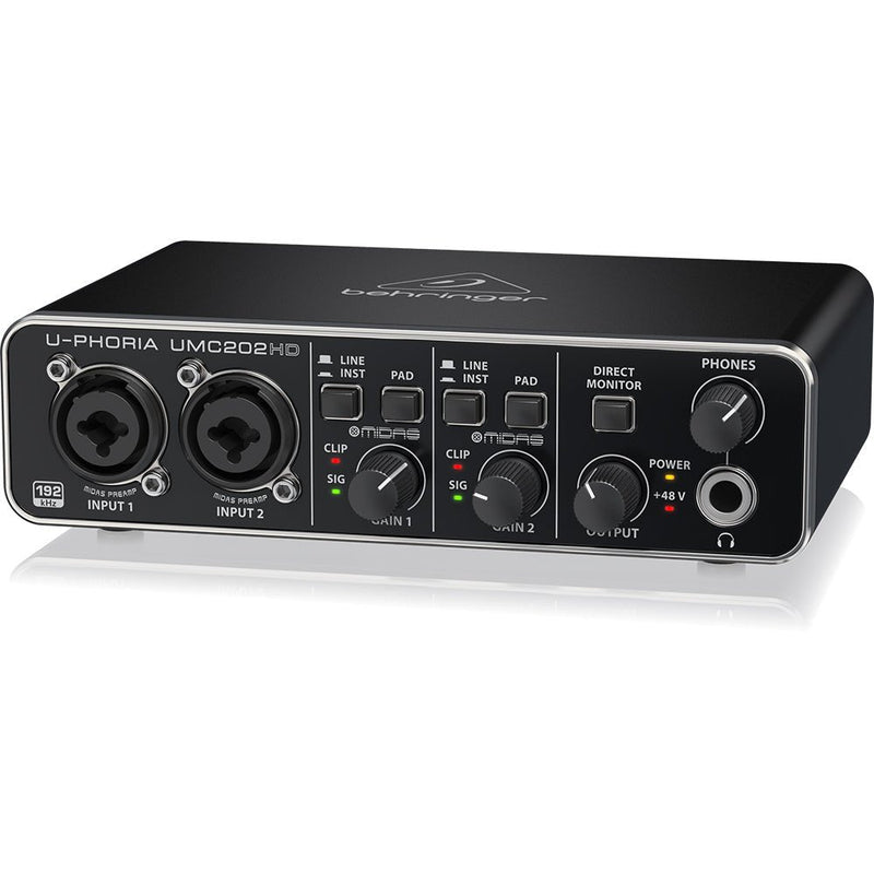 Behringer UMC202HD U - Phoria USB Audio Interface with MIDAS Microphone Preamplifiers - SWIFT PERIPHERALSUMC202HD