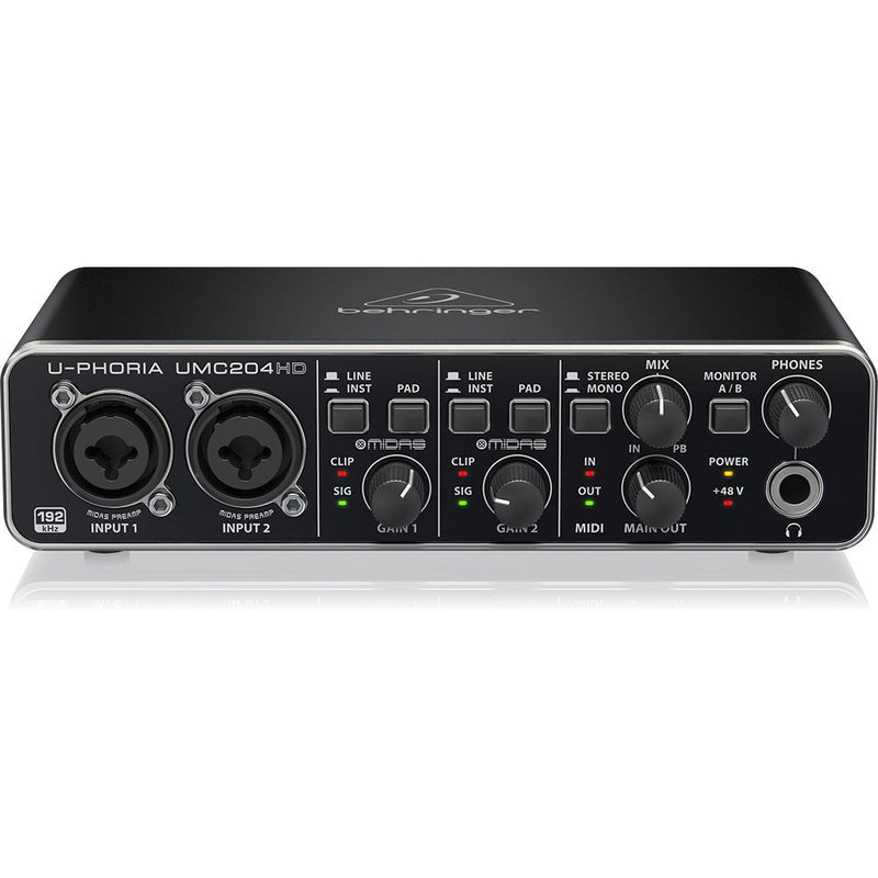 Behringer UMC204HD USB Audio Interface with MIDAS Mic Preamplifiers - SWIFT PERIPHERALSUMC204HD