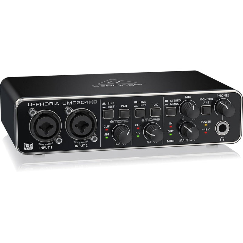 Behringer UMC204HD USB Audio Interface with MIDAS Mic Preamplifiers - SWIFT PERIPHERALSUMC204HD