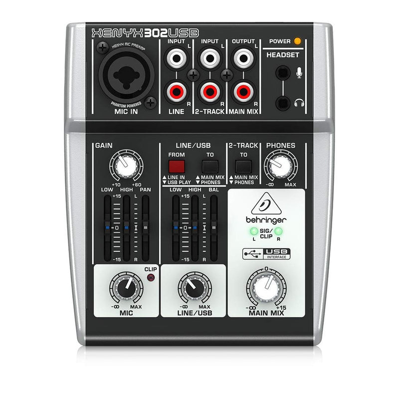 Behringer Xenyx 302USB Premium 5 - Input Analog Sound Mixer with USB Interface - SWIFT PERIPHERALS302USB