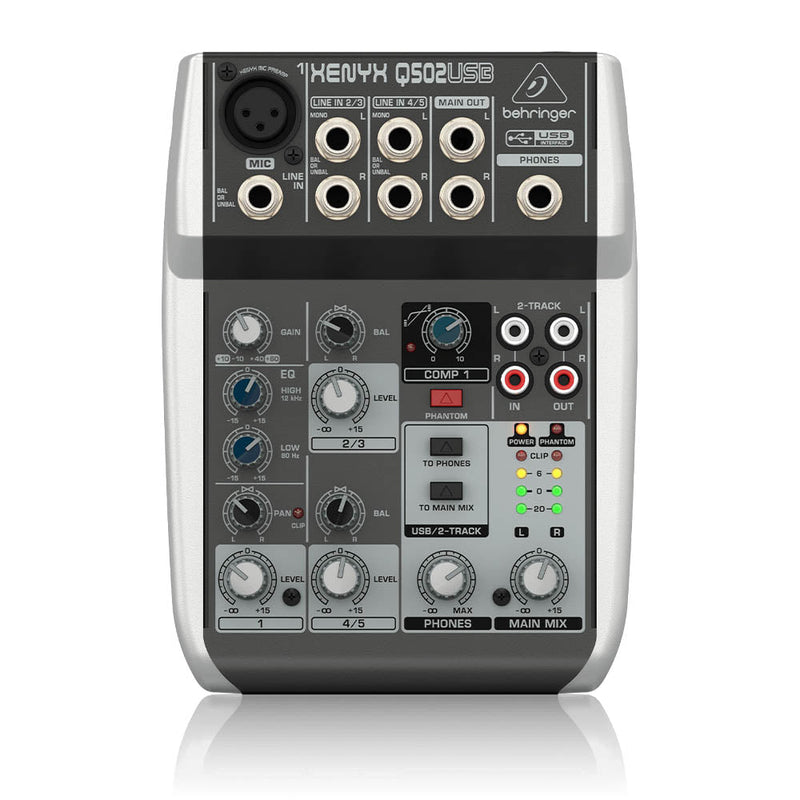 Behringer Xenyx Q502USB USB 5 - Input Analog Sound Mixer with USB Interface - SWIFT PERIPHERALSQ502USB