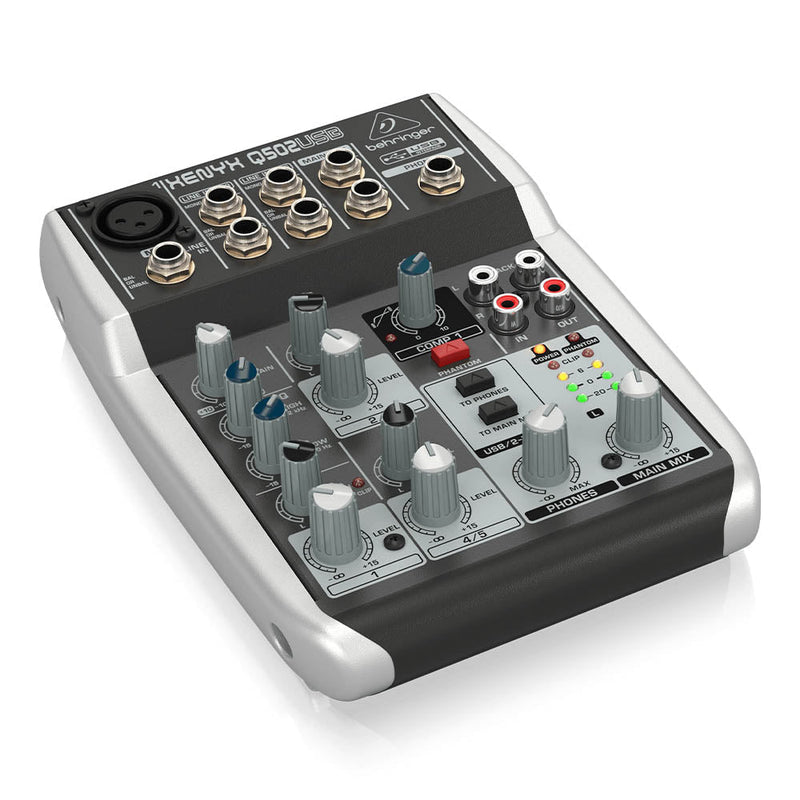 Behringer Xenyx Q502USB USB 5 - Input Analog Sound Mixer with USB Interface - SWIFT PERIPHERALSQ502USB