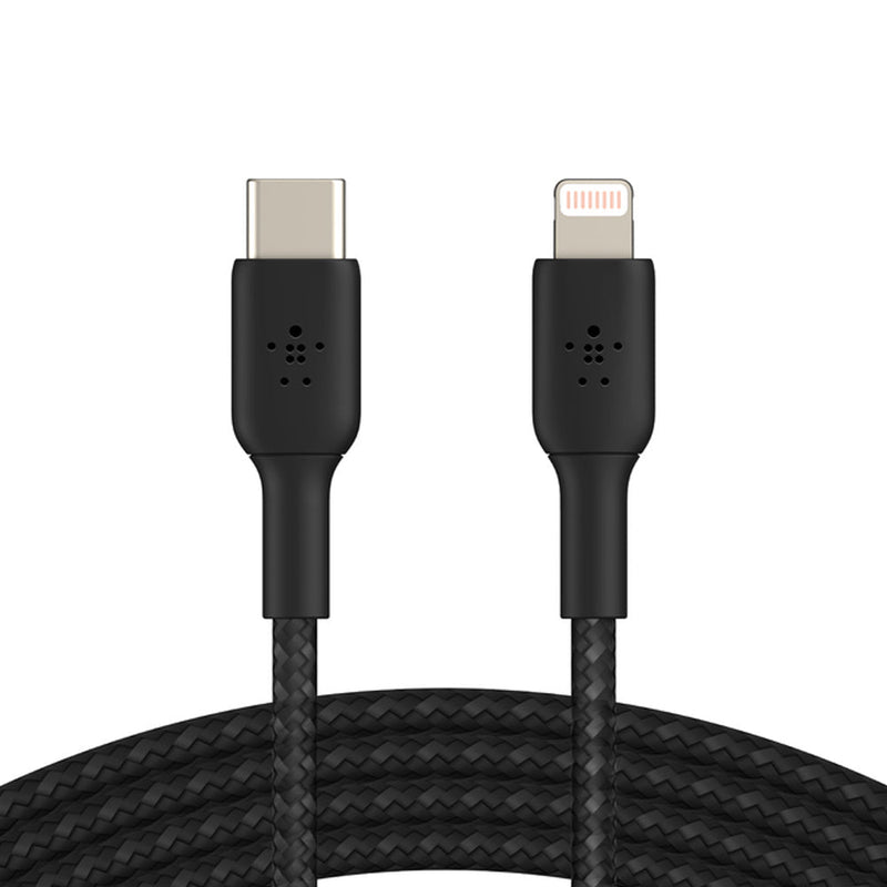 Belkin 1 - Meter USB - C to Lightning Cable Boost Charge Braided - Black - SWIFT PERIPHERALSCAA004bt1MBK