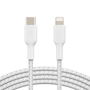 Belkin 1 Meter USB - C to Lightning Cable Boost Charge Braided - White - SWIFT PERIPHERALSCAA004BT1MWH