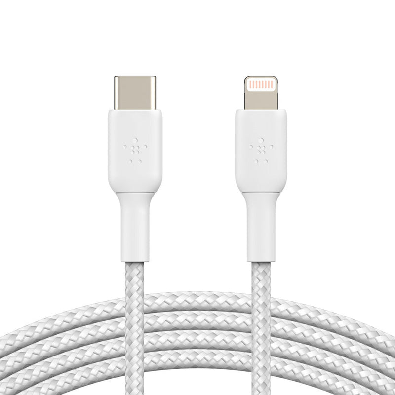 Belkin 1 Meter USB - C to Lightning Cable Boost Charge Braided - White - SWIFT PERIPHERALSCAA004BT1MWH