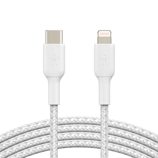 Belkin 1 Meter USB - C to Lightning Cable Boost Charge Braided - White - SWIFT PERIPHERALSCAA004BT1MWH