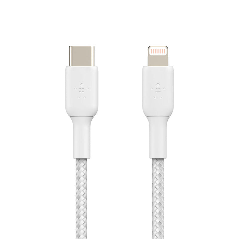 Belkin 1 Meter USB - C to Lightning Cable Boost Charge Braided - White - SWIFT PERIPHERALSCAA004BT1MWH
