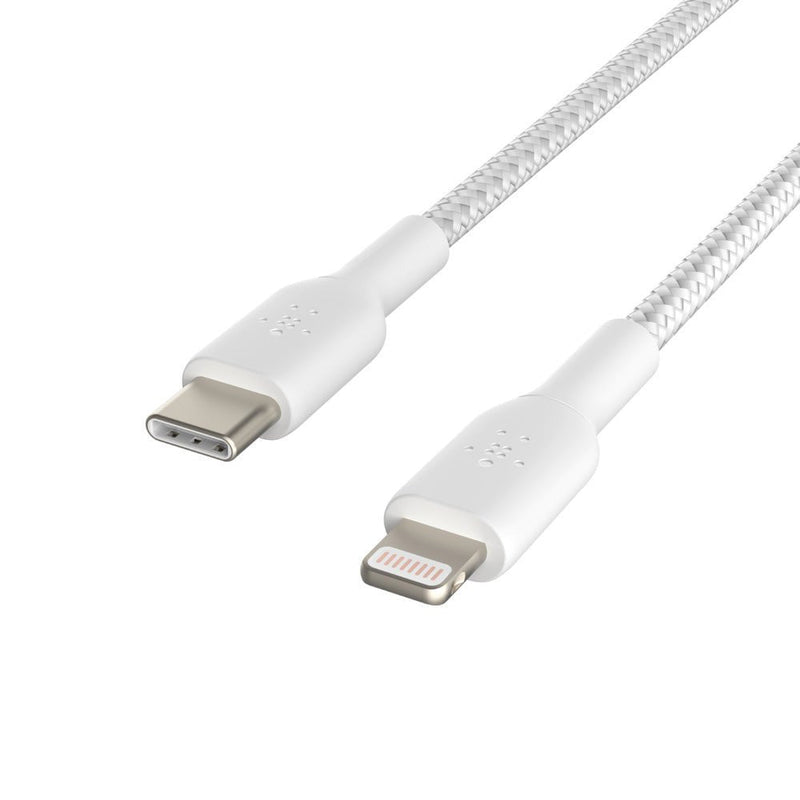 Belkin 1 Meter USB - C to Lightning Cable Boost Charge Braided - White - SWIFT PERIPHERALSCAA004BT1MWH