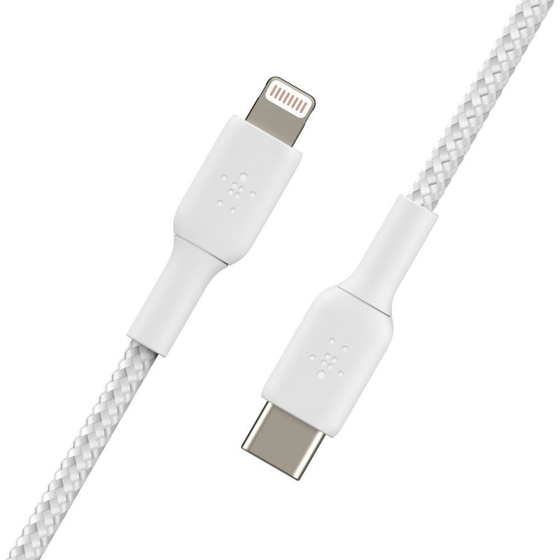 Belkin 1 Meter USB - C to Lightning Cable Boost Charge Braided - White - SWIFT PERIPHERALSCAA004BT1MWH