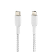 Belkin 1 Meter USB - C to Lightning Cable Boost Charge Braided - White - SWIFT PERIPHERALSCAA004BT1MWH