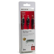Belkin 2 - Meter Mini - Stereo to RCA Audio Cable - SWIFT PERIPHERALSF3Y116BT2M
