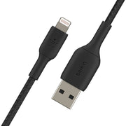 Belkin Boost Charge 1 Meter Braided Lightning to USB - A Cable - Black - SWIFT PERIPHERALSCAA002bt1MBK