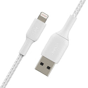 Belkin Boost Charge 1 Meter Braided Lightning to USB - A Cable - White - SWIFT PERIPHERALSCAA002bt1MWH