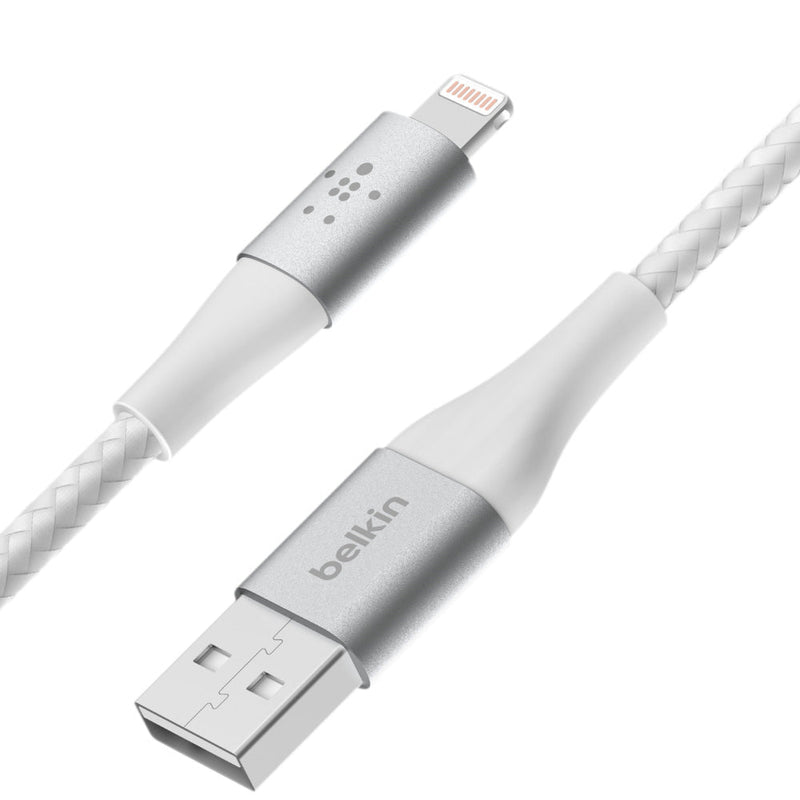 Belkin Boost Charge 1 Meter Braided Lightning to USB - A Cable - White - SWIFT PERIPHERALSCAA002bt1MWH