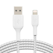 Belkin Boost Charge 1 Meter Braided Lightning to USB - A Cable - White - SWIFT PERIPHERALSCAA002bt1MWH