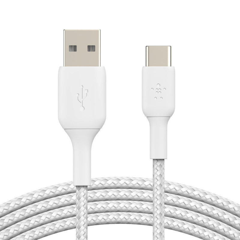 Belkin Boost Charge 1 Meter Braided USB - C to USB - A Cable - White - SWIFT PERIPHERALSCAB002bt1MWH