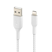 Belkin Boost Charge 2 Meter Braided Lightning to USB - A Cable - White - SWIFT PERIPHERALSCAA002bt2MWH