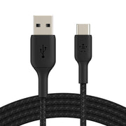 Belkin Boost Charge 2 Meter Braided USB - C to USB - A Cable - Black - SWIFT PERIPHERALSCAB002bt2MBK