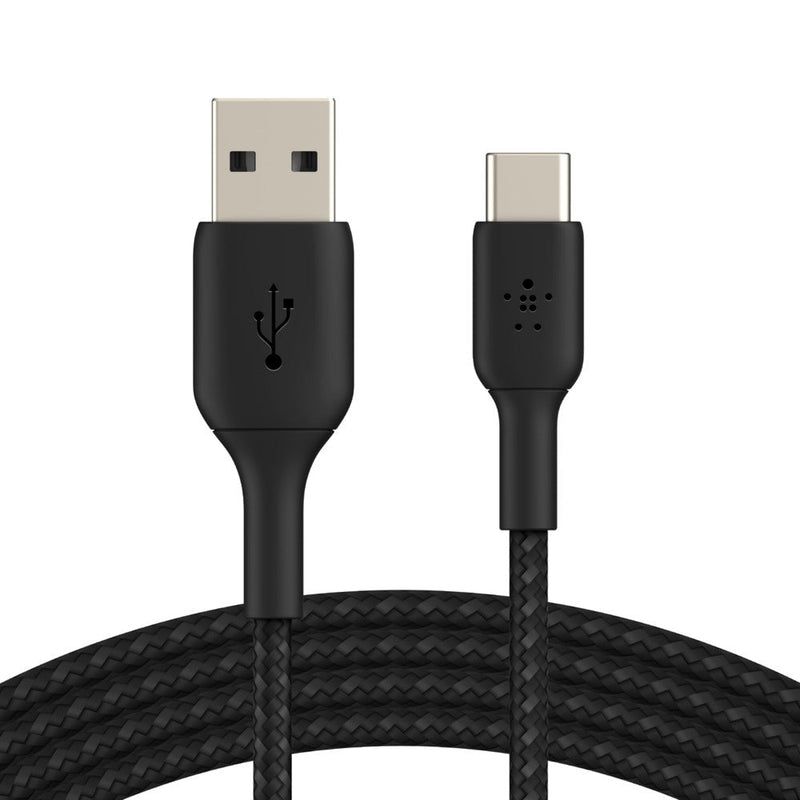 Belkin Boost Charge 2 Meter Braided USB - C to USB - A Cable - Black - SWIFT PERIPHERALSCAB002bt2MBK