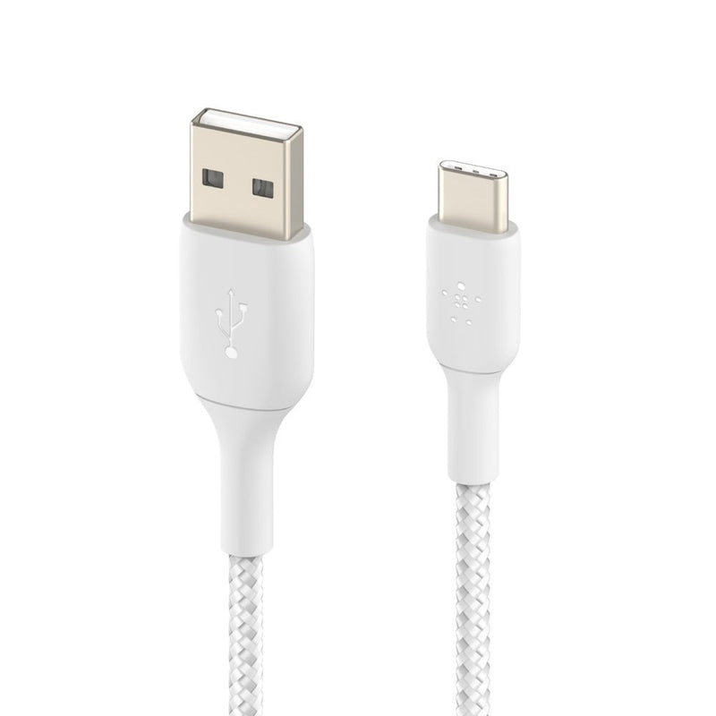 Belkin Boost Charge 2 Meter Braided USB - C to USB - A Cable - White - SWIFT PERIPHERALSCAB002bt2MWH