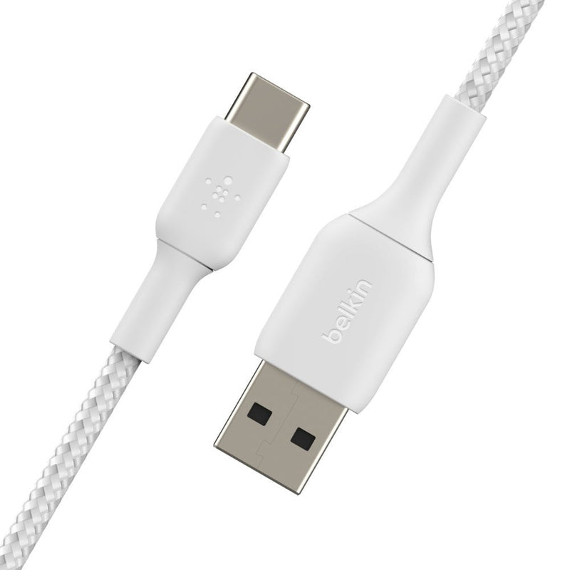 Belkin Boost Charge 2 Meter Braided USB - C to USB - A Cable - White - SWIFT PERIPHERALSCAB002bt2MWH