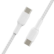 Belkin Boost Charge Braided 1 Meter USB - C to USB - C Cable - White - SWIFT PERIPHERALSCAB004bt1MWH