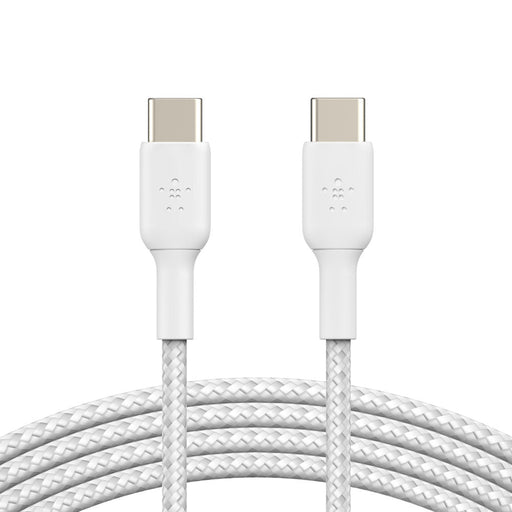 Belkin Boost Charge Braided 1 Meter USB - C to USB - C Cable - White - SWIFT PERIPHERALSCAB004bt1MWH
