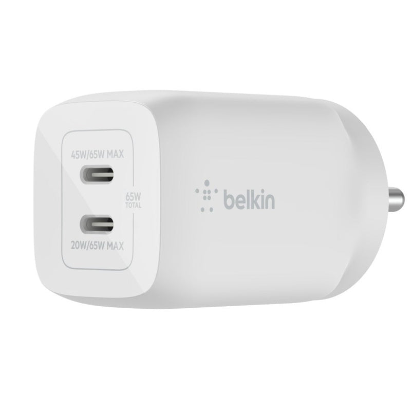 Belkin Boost Charge Pro Dual USB - C GaN Wall Charger with PPS 65W - SWIFT PERIPHERALSWCH013ZBWH