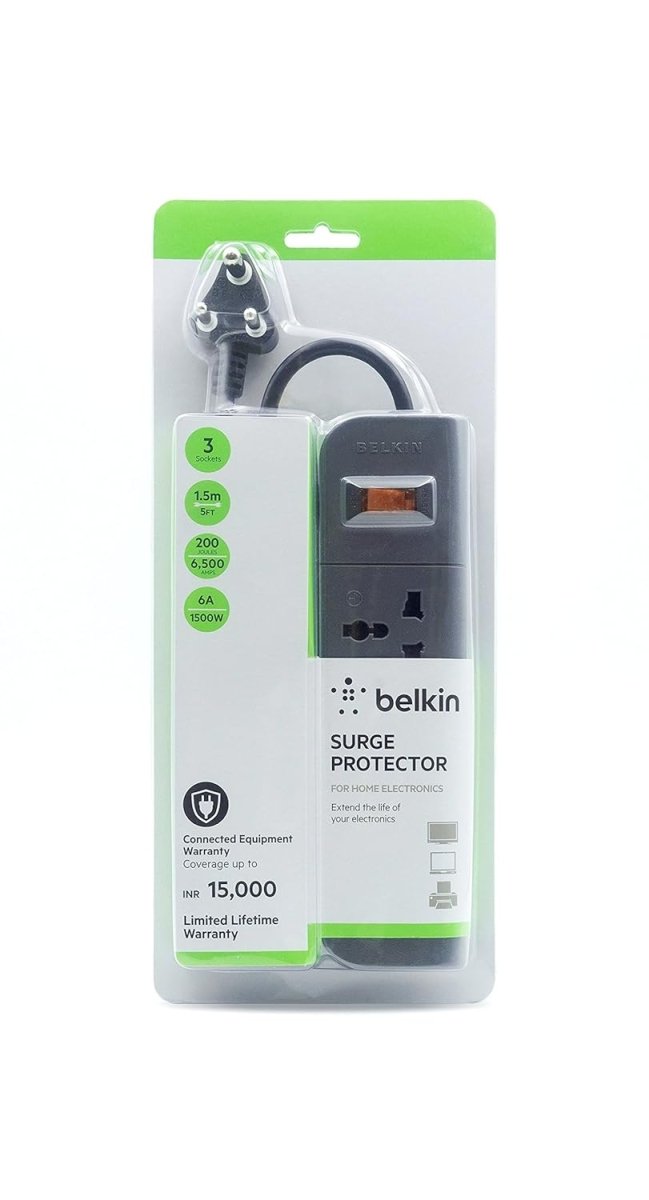 Belkin Economy Series 3 - Socket Surge Protector Universal Socket - Grey - SWIFT PERIPHERALSF9E300ZB1.5MGRY