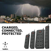 Belkin Economy Series 4 - Socket Surge Protector Universal Socket - Grey - SWIFT PERIPHERALSF9E400ZB1.5MGRY