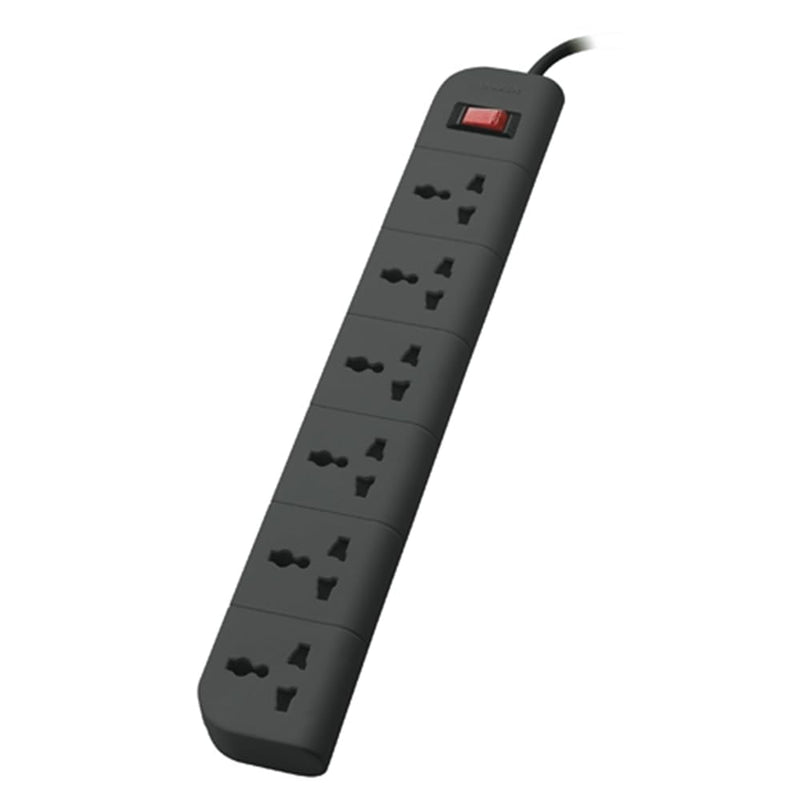 Belkin Economy Series 6 - Socket Surge Protector Universal Socket - Grey - SWIFT PERIPHERALSF9E600ZB2M-GRY