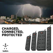 Belkin Economy Series 8 - Socket Surge Protector Universal Socket - Grey - SWIFT PERIPHERALSF9E800ZB2M-GRY
