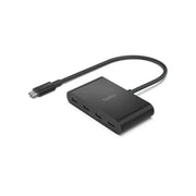 Belkin USB - C Multi Port Display Adapter (with Tethered USB - C Cable) USB - C to DVI Port, VGA Port, 4K HDMI Port - SWIFT PERIPHERALSAVC018BT