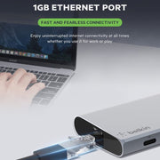Belkin USB Type - C 6 - Port USB Hub - SWIFT PERIPHERALSF4U092BTSGY